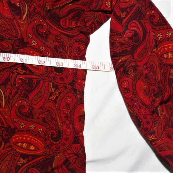 Coral Bay red paisley button up blouse - Picture 3 of 6